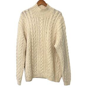 Vintage Mens Polo Ralph Lauren Hand Knit Fisherman's Sweater Alpaca Wool Size XL